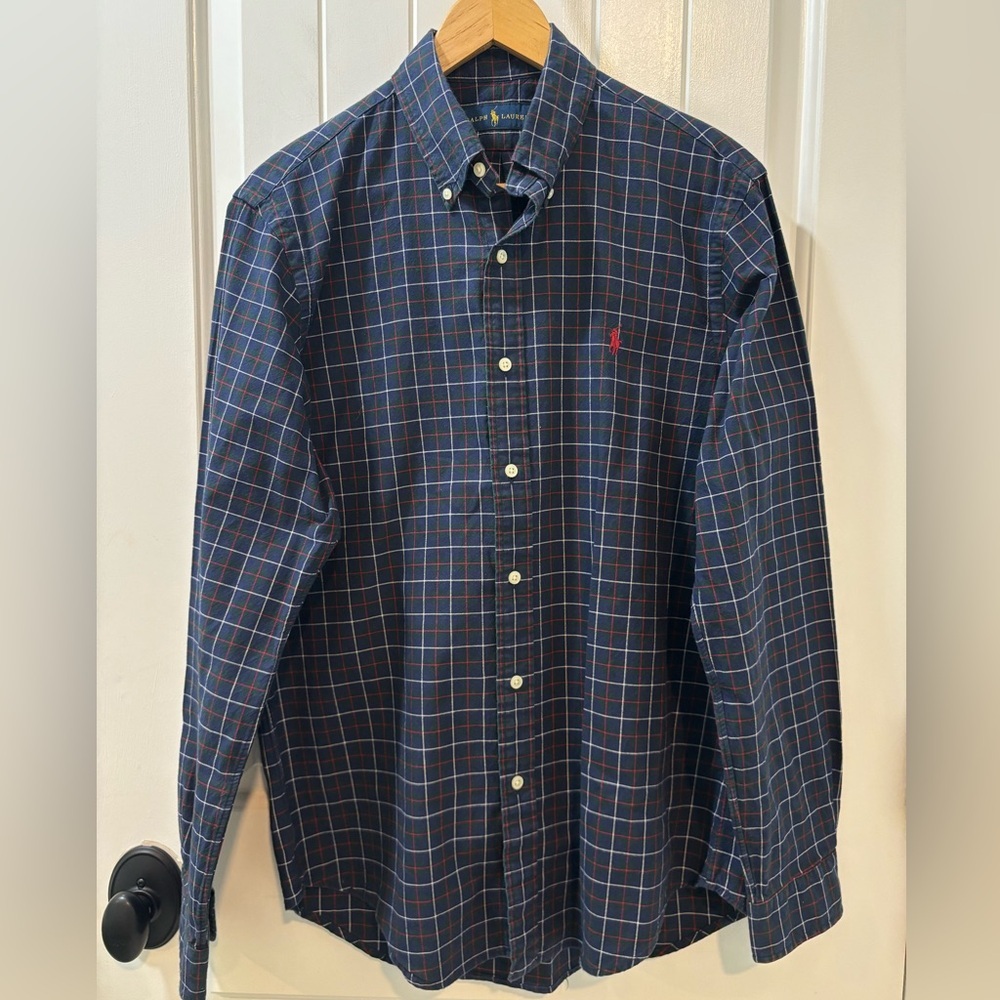 Ralph Lauren Plaid Long Sleeve Button Down Shirt Size Medium